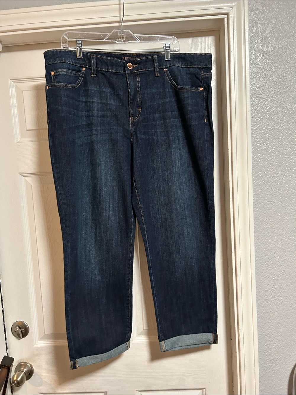 Jennifer Lopez Boyfriend Dark Blue  Denim Jeans